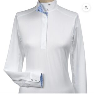 Essex Classics Beacon Hill Equestrian Stretch Shoe Shirt Ladies Size L EUC NWT
